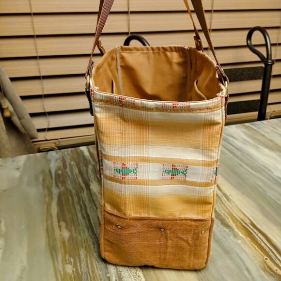 New Southwestern Phoenix Tote Shopper Purse Bag Rust Gold Double handle Carryall - Picture 9 of 11